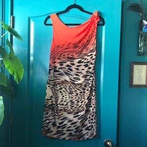 YOANA BARASCHI ANIMAL PRINT SILK DRESS / Size 8 / HARTLY WESTWOOD NJ